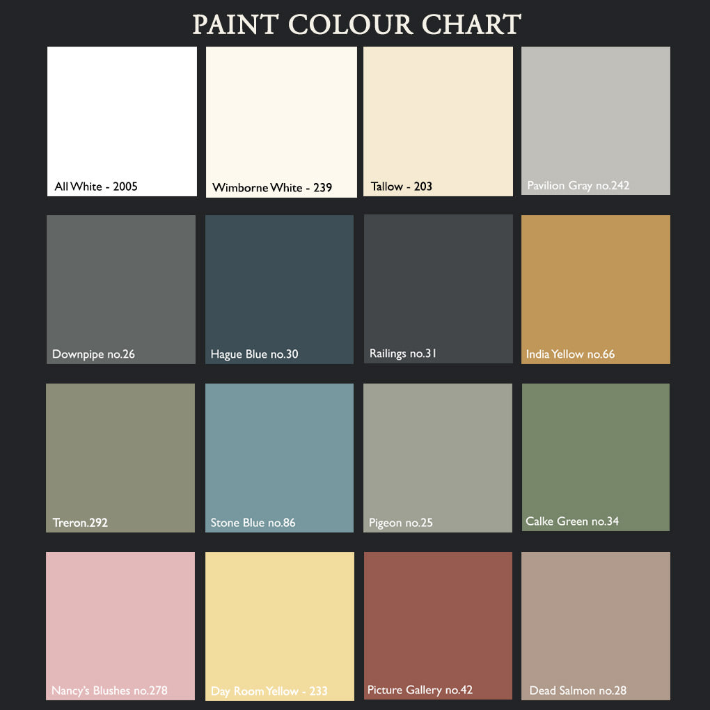 Warden&#39;s Crafts &amp; Creations paint colour chart | Farrow &amp; Ball colours