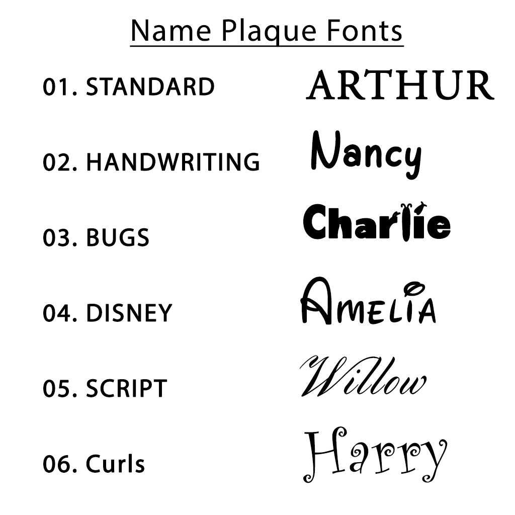Warden&#39;s crafts &amp; Creations | Fonts | Engraved name plaque | Chose a font