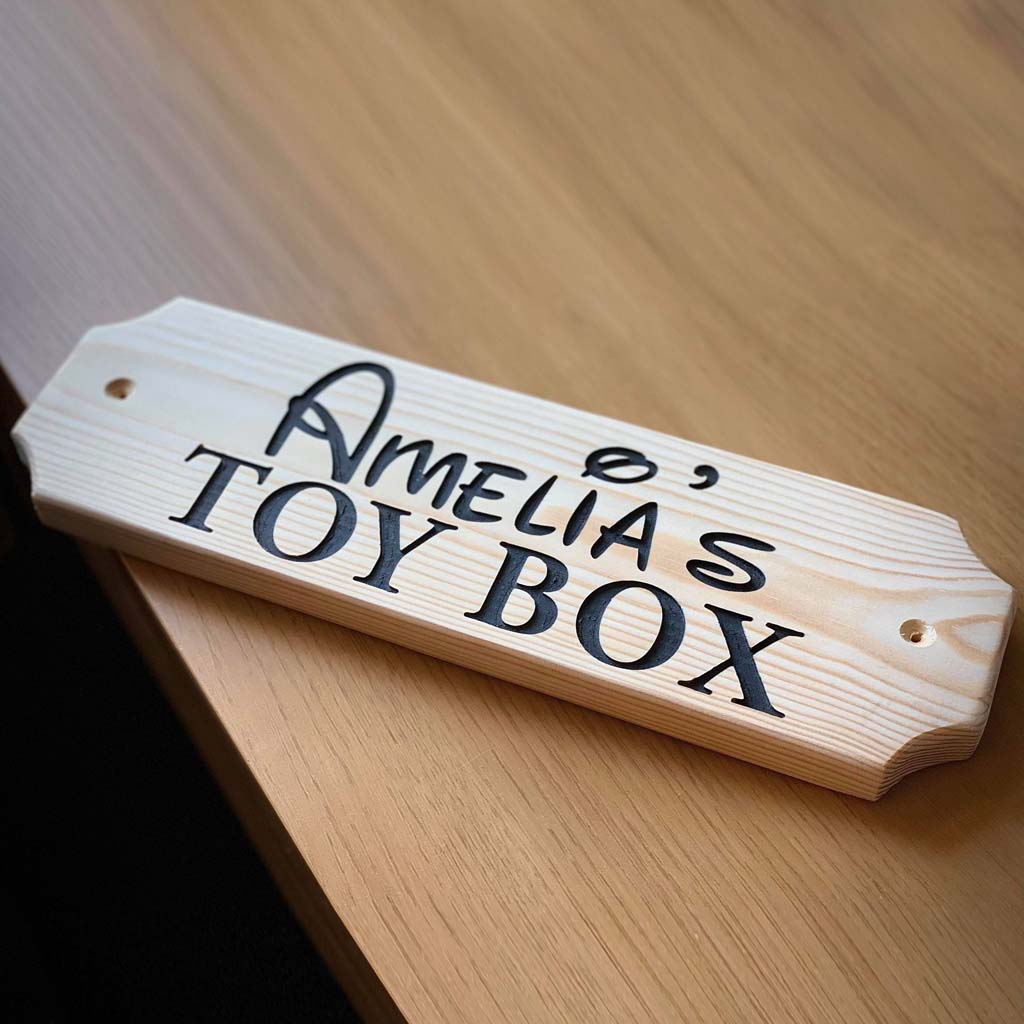 All Wax Wooden Toy Box | Engraved name plaque | Toy Chest | Warden's Crafts & Creations